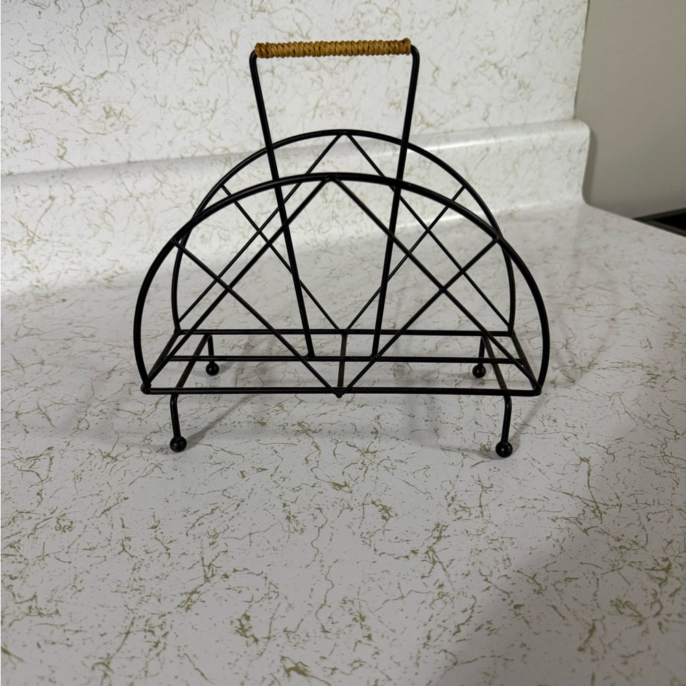 Black Geometric Metal Napkin Holder